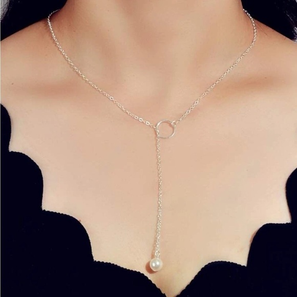 Jewelry - Silver 4/$25 Faux Pearl Lariat Necklace